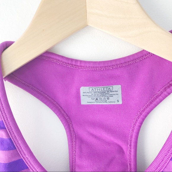 Athleta Neon Stripe Racerback Tank Top Small - Picture 2 of 6